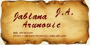 Jablana Arunović vizit kartica